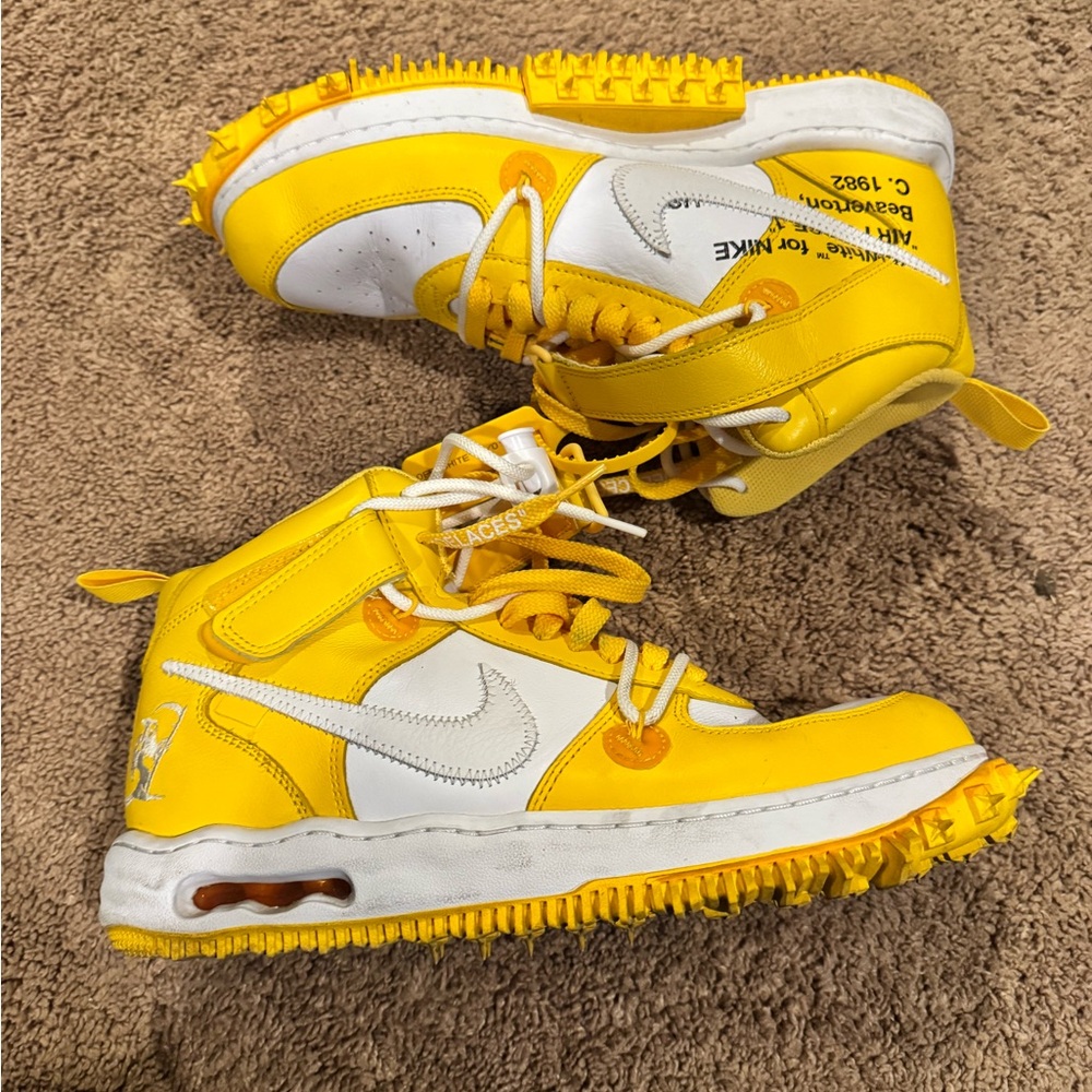 Nike Yellow and White High-Top Sneakers